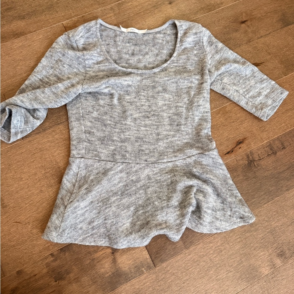 Gibson Heather Gray Peplum Blouse